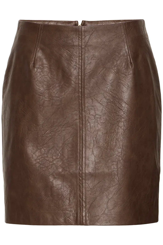 Ihkilavi leather look Skirt in Coffee Bean