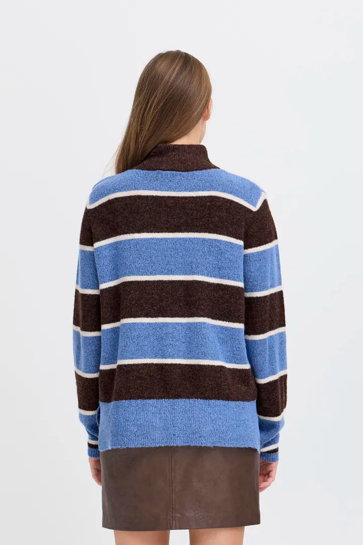 Ihedeen Knit Pullover in Coffee Bean Stripe