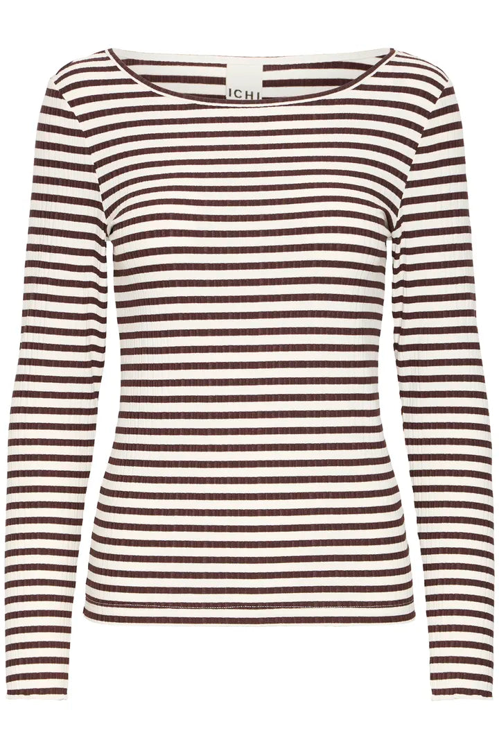 Ihcella Top in Coffee Bean/Cloud Dancer
