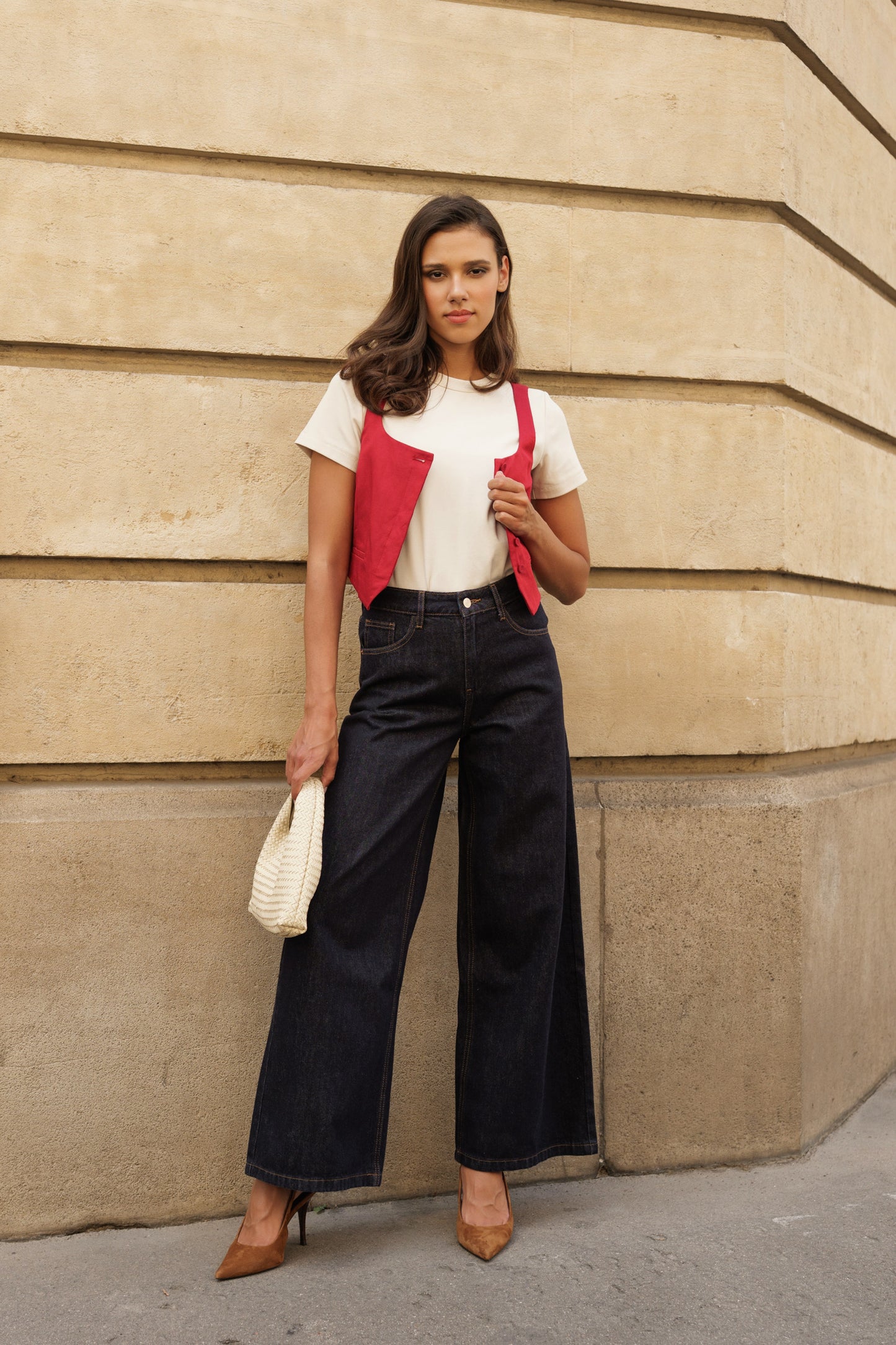 Giovani Palazzo Jeans in Dark Denim Jeans