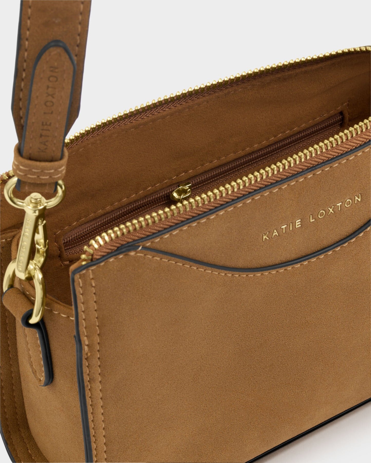 Alba Suedette Crossbody Bag in Caramel