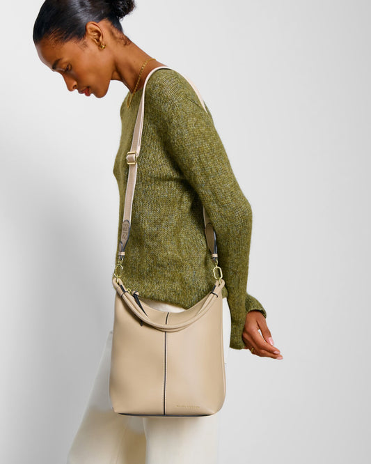 Hallie Satchel Bag in Light Taupe
