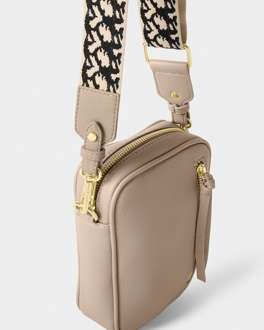 Hallie Small Crossbody in Light Taupe