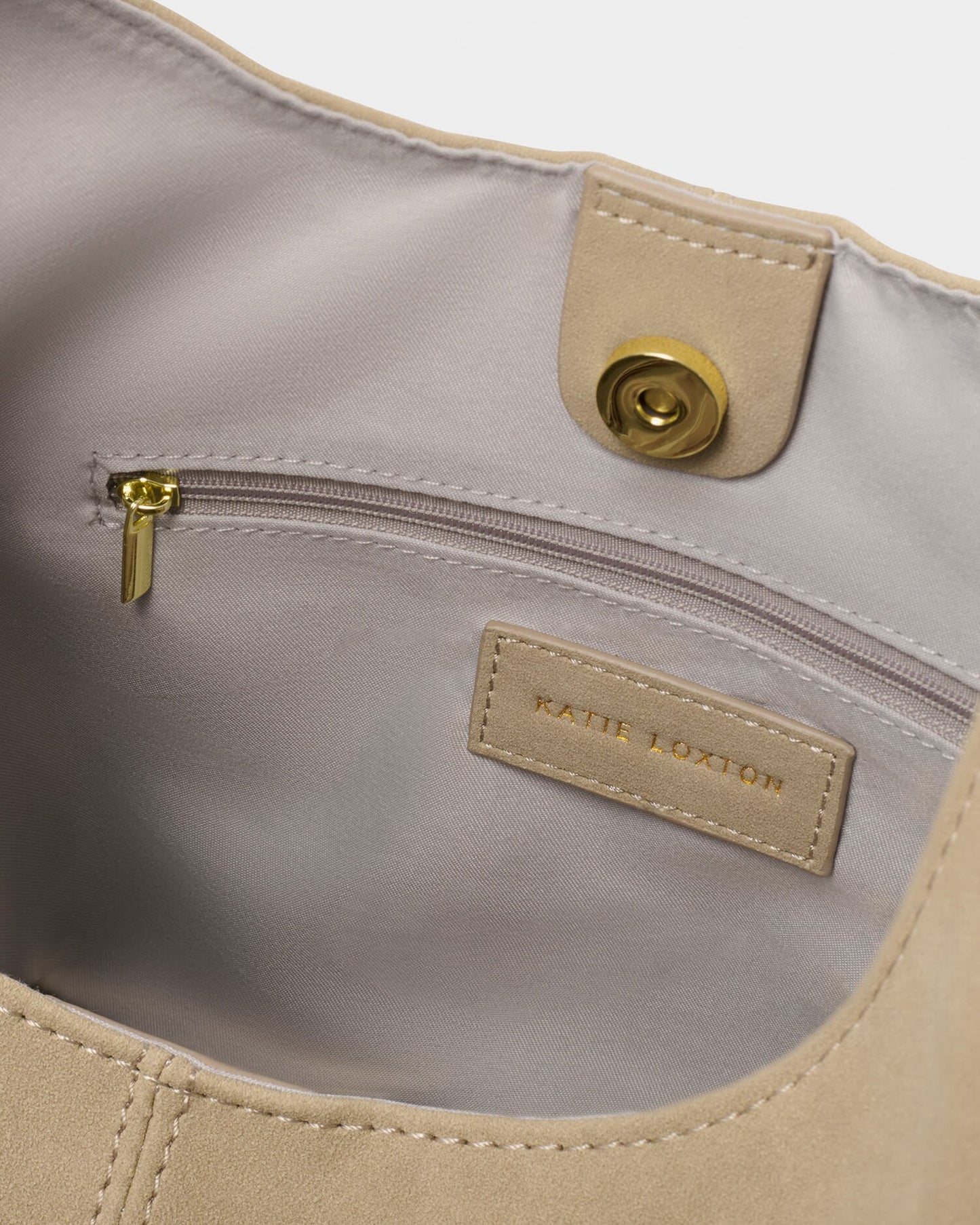 Laila Suedette Shoulder Bag in Light Taupe