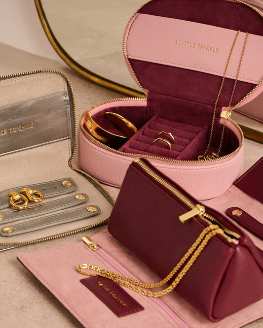 Oval Jewellery Box in Deep Rose