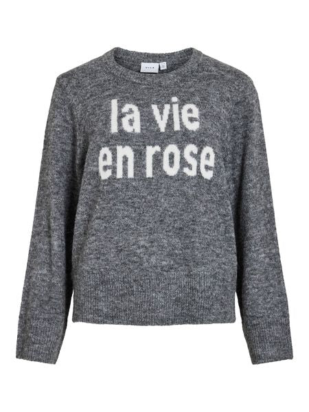 Vimelie Knit Jumper in Grey Melange