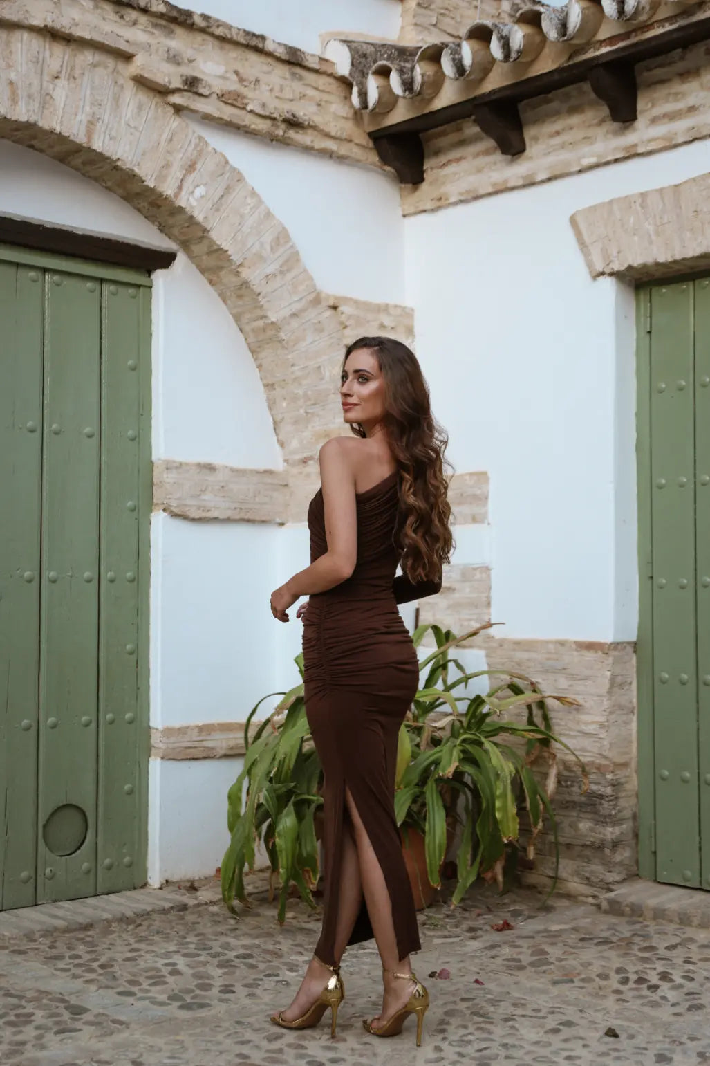 Combria Dress in Chocolate