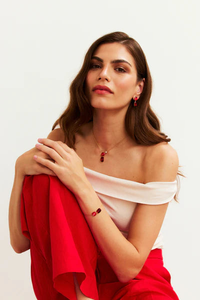 Garnet Ruby Crystal Necklace