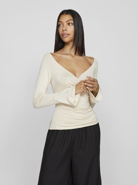 Vitrine Boatneck Long sleeve Top in Birch