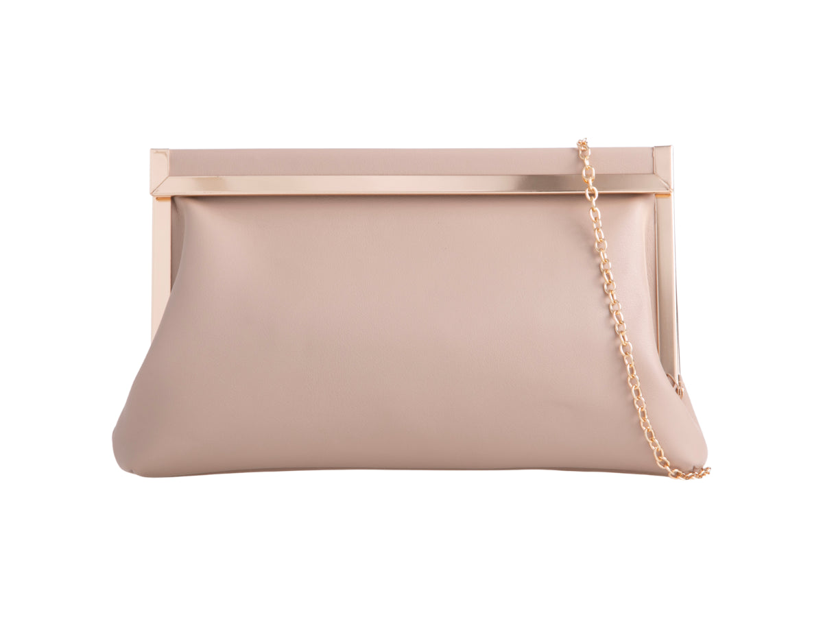 Nude gold clutch bag sale