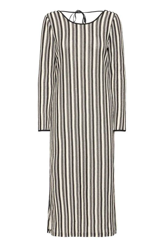 Ihoska Dress in Birch & Black Stripe