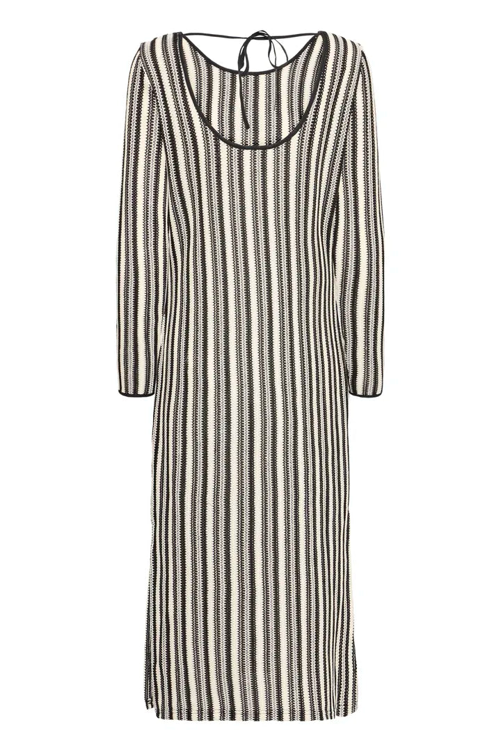 Ihoska Dress in Birch & Black Stripe