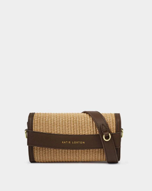 Glasses & Card Holder Travel Case in Raffia