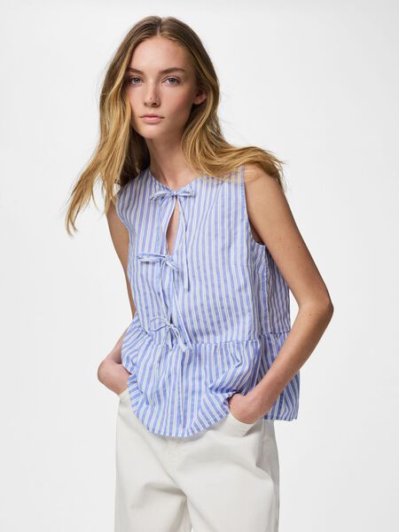 Jolly Tie Sleeveless Top in Blue