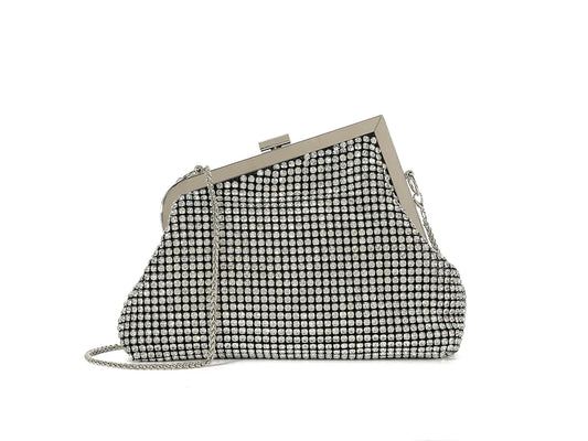 Silver Diamanté Clutch Bag