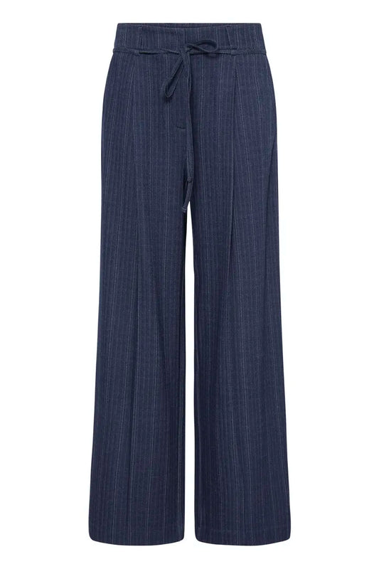 Ihkate Trousers in Dark Blue Jacquard Stripe