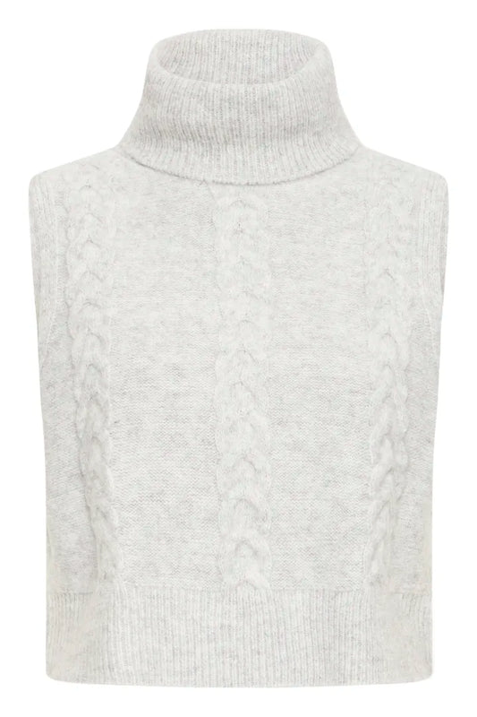Iaalbertine Knit Vest in light grey melange