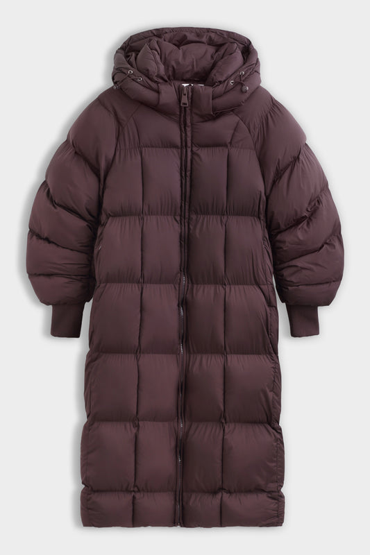 The Arabella Puffer Coat in Aubergine