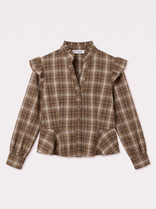 Maya Check Shirt in Brown