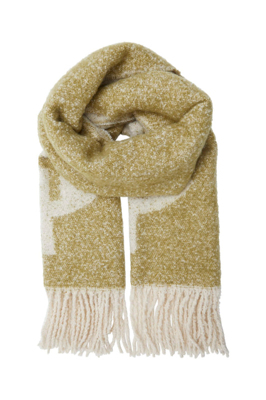 Ichi Ialegina Scarf in Green Moss