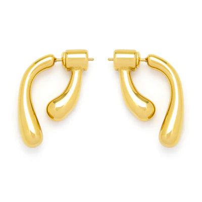 Francesca Double Sided Earrings Gold