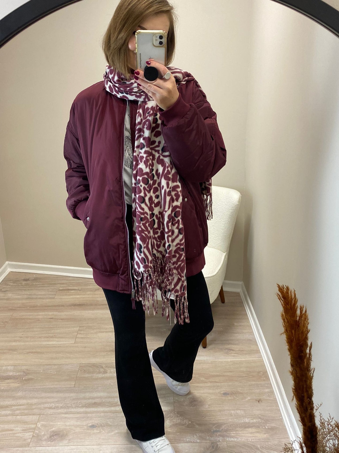 ICHI ihazoma Oversized Bomber Jacket
