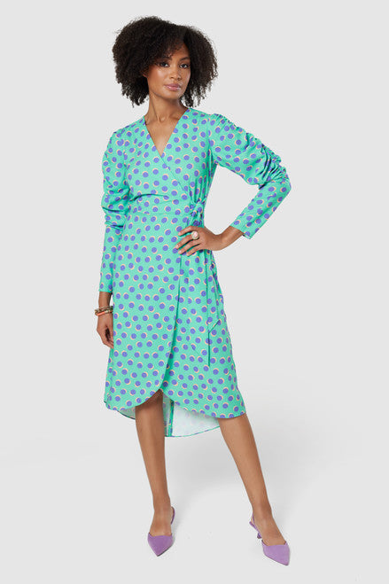 Mint Green Spot Print Pencil Dress