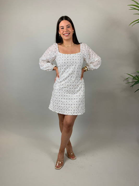Traffic People Capri Sequin Dress White