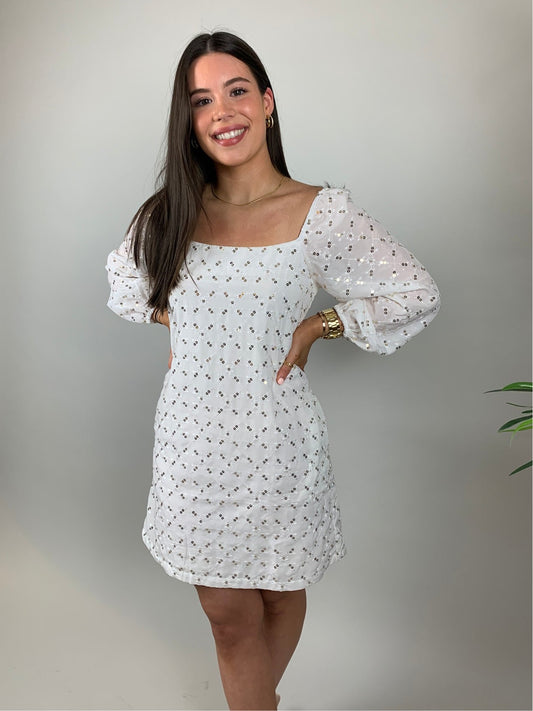 Traffic People Capri Sequin Dress White