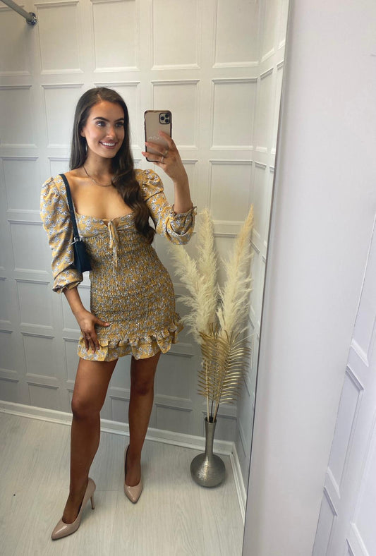 Floral Milk Maid Mini Dress