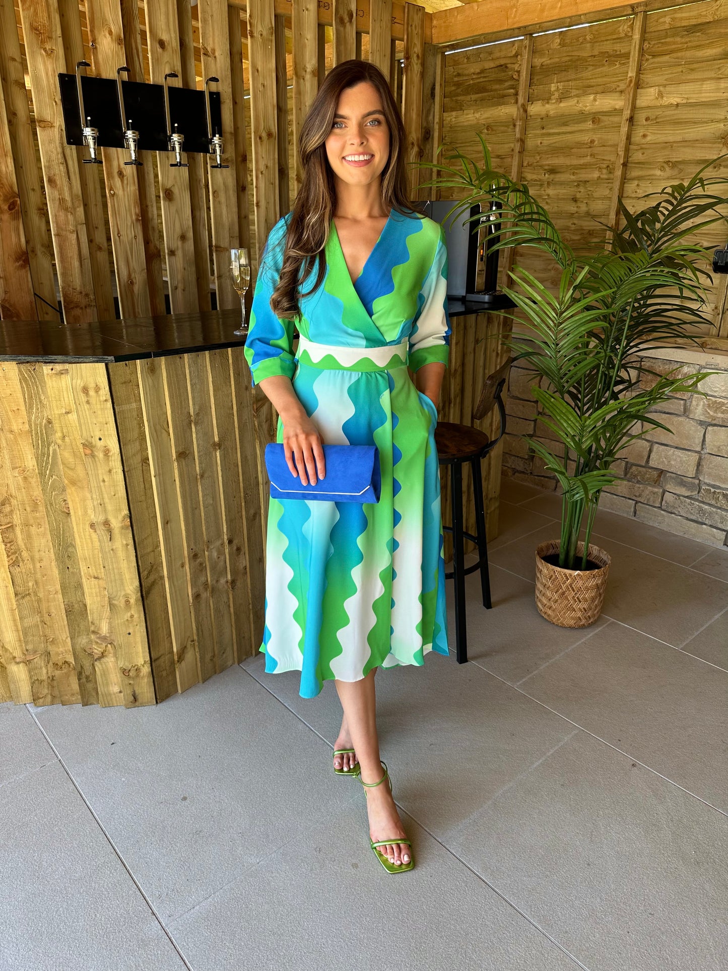 Closet London green wrap dress