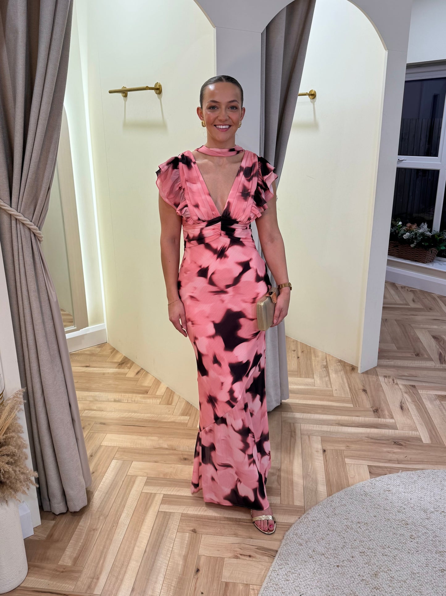 Andi V-Neck Frill Maxi Dress