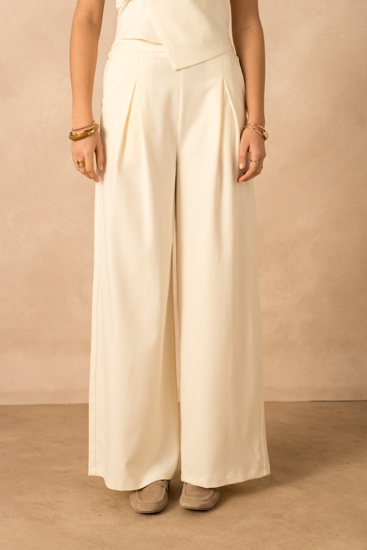 Leah Wide Leg Trousers butter yellow