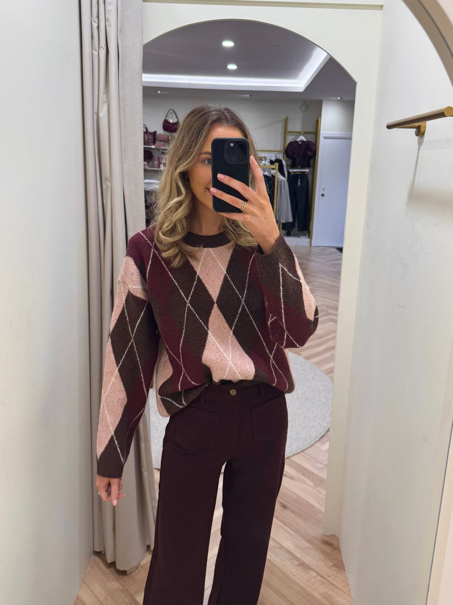 Zara argyle jumper