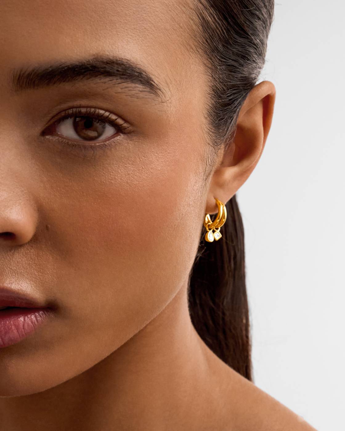 Champagne Hour Waterproof Gold Small Drop Earrings