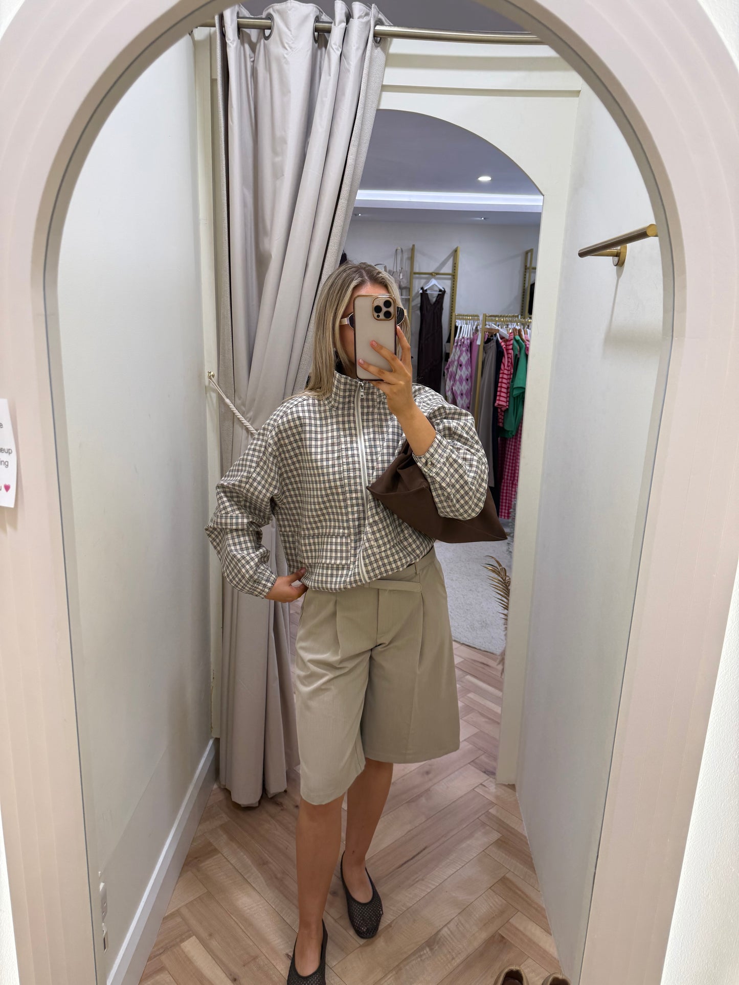 Darcy Checked Jacket in Cream