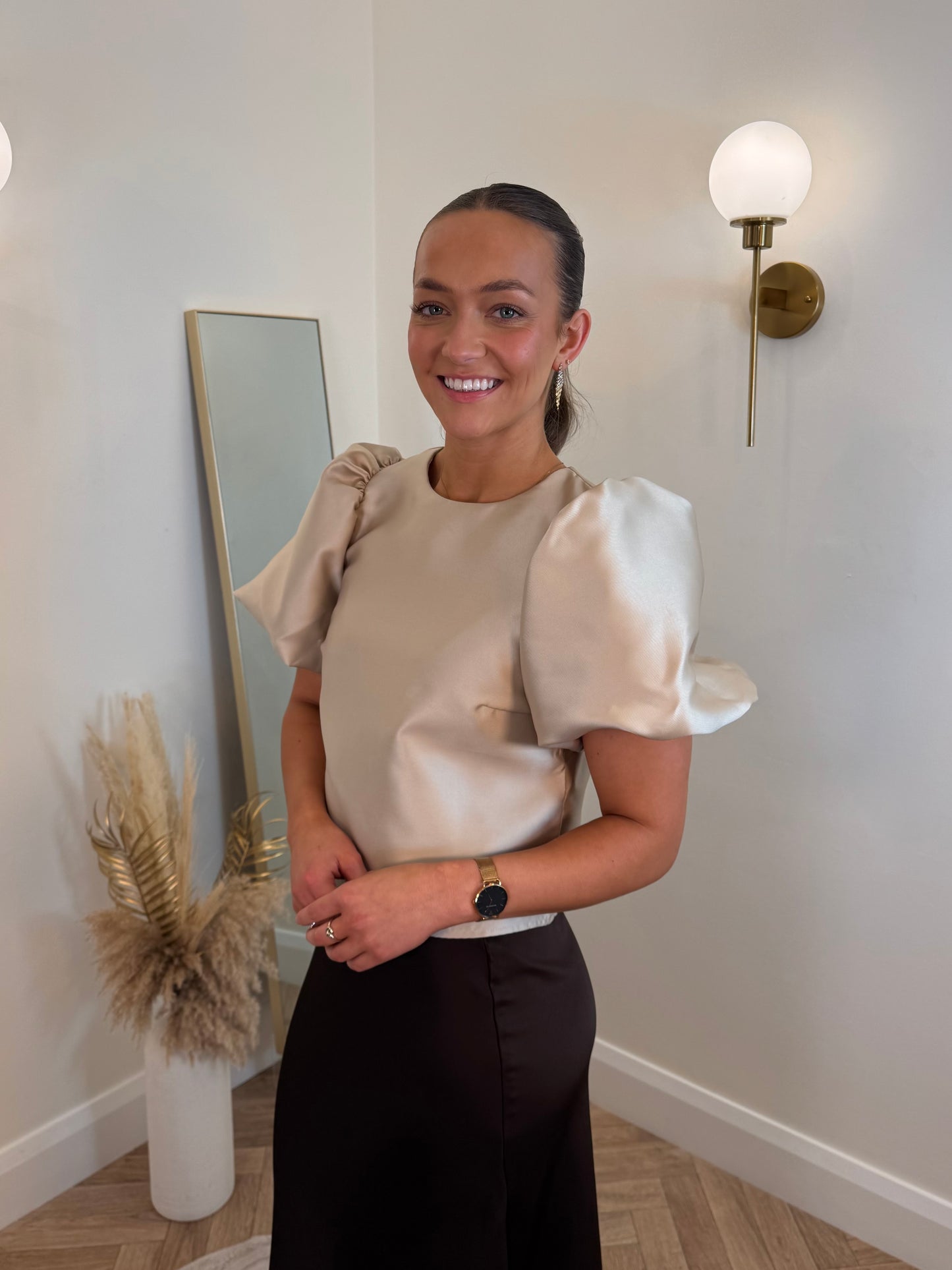 Vishina top in champagne