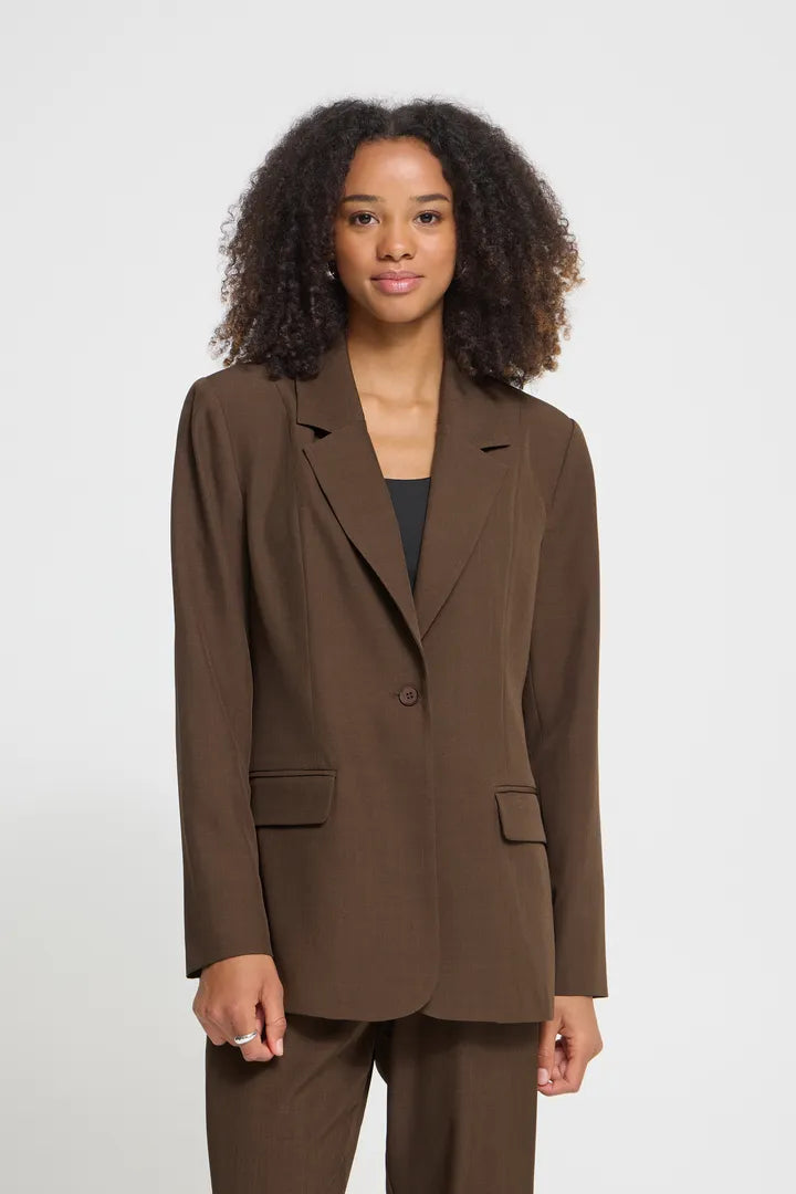 Ihfava Long Blazer in Brown