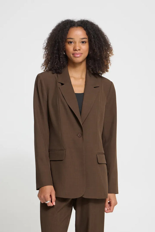 Ihfava Long Blazer in Brown