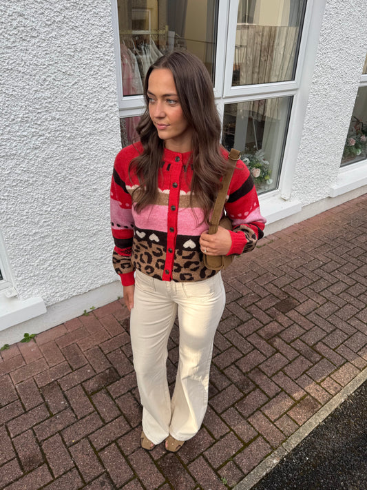 Ihlivoni Cardigan in Poinsetta