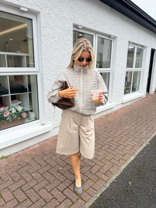 Darcy Checked Jacket in Cream