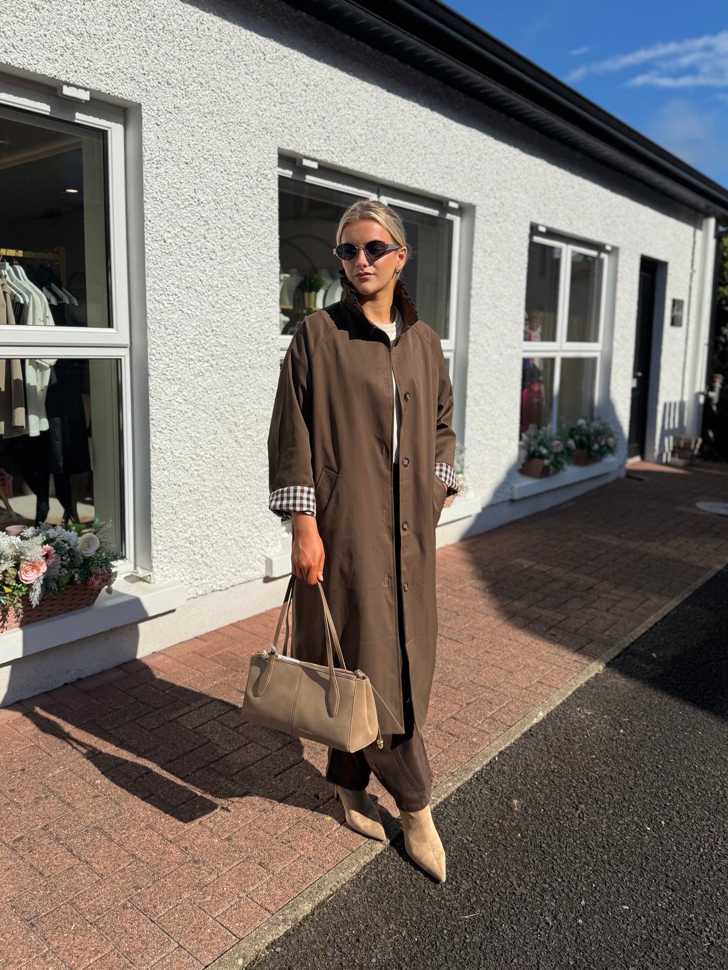 Elodie Longline Coat in Brown