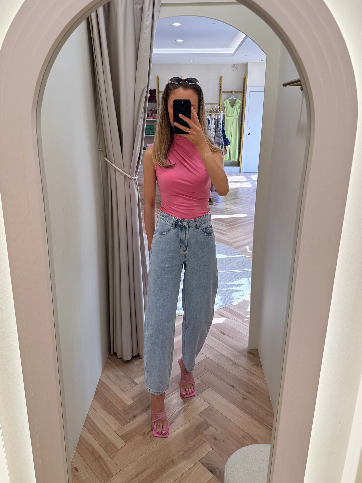 Madison Drape Top in Pink