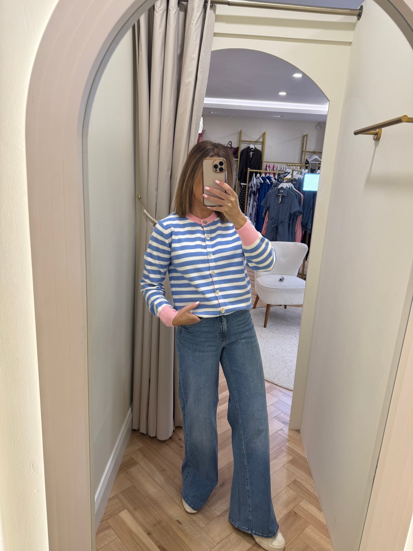 Candy Striped knit Cardigan