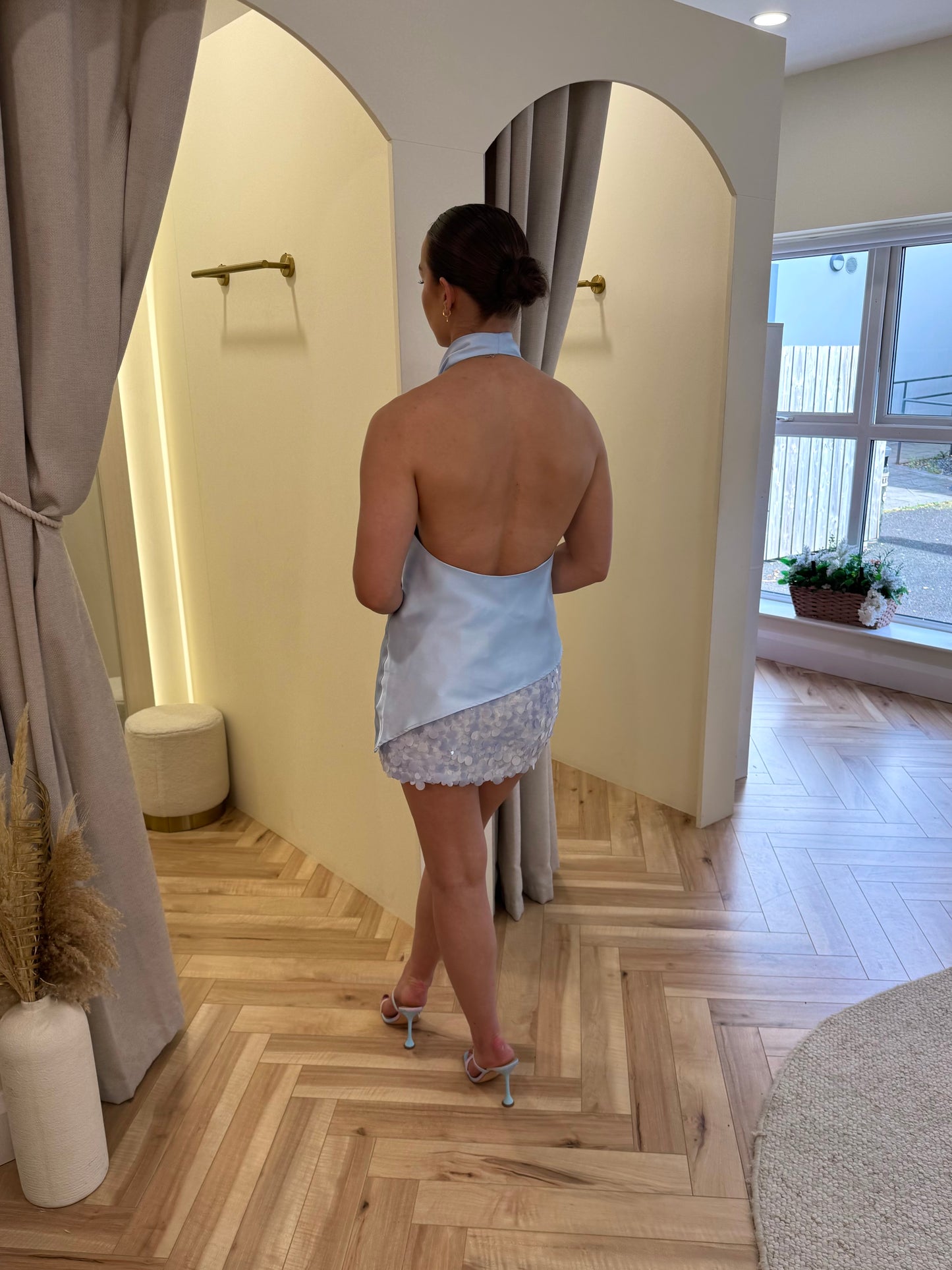 Casey Blue Sequin Mini Skirt