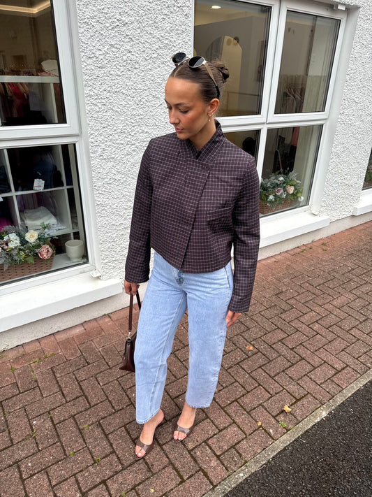 Nola blue and brown Checked Blazer