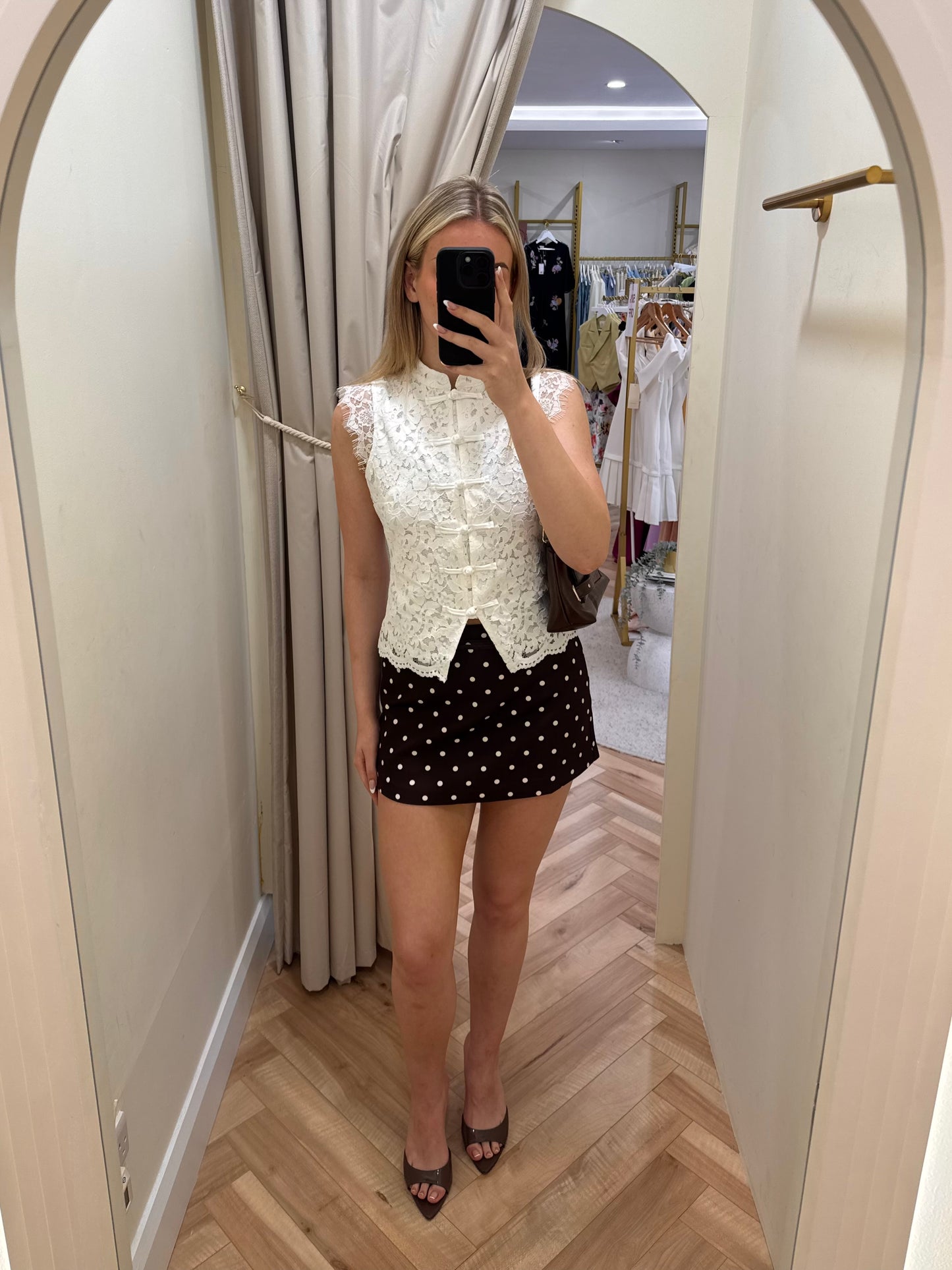 Cole Lace Mandarin Waistcoat in White
