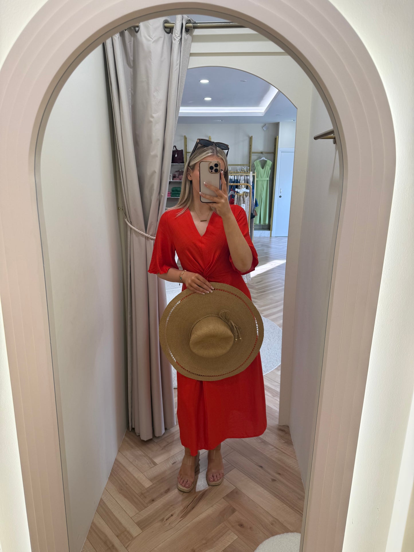 Ihimelda dress in fiery red