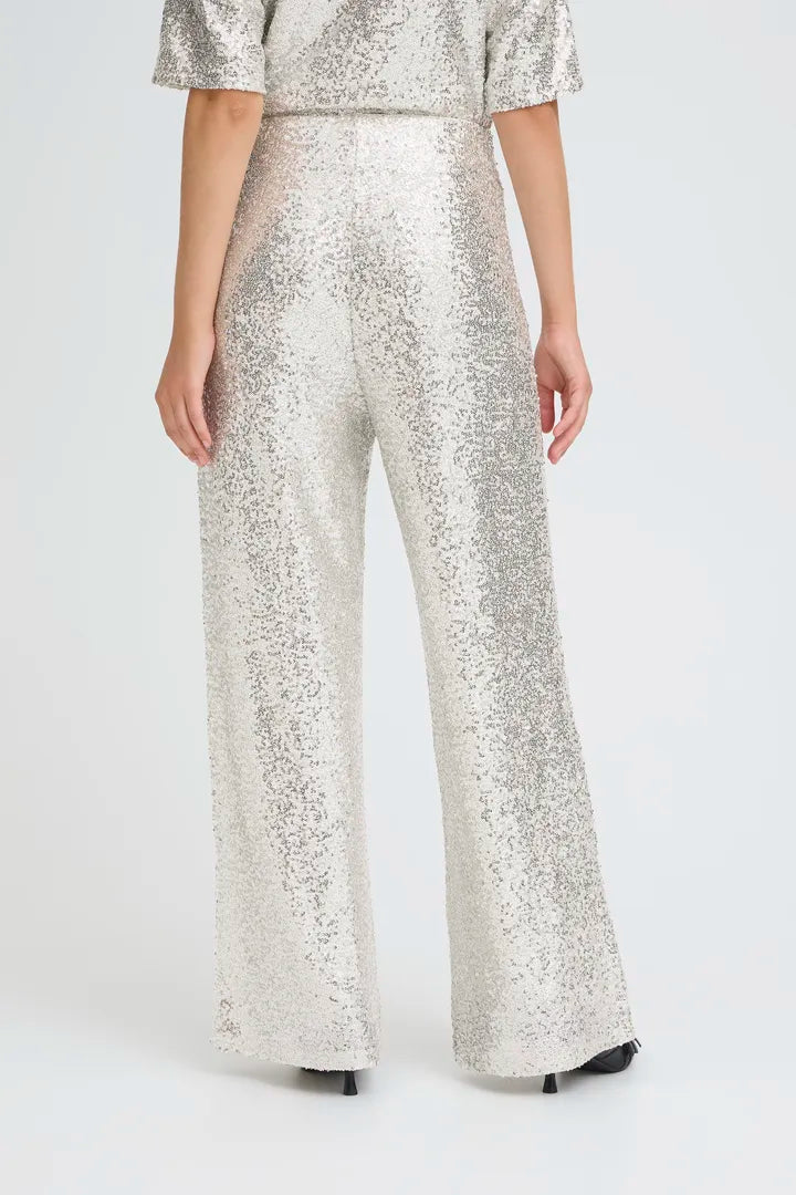 Fauca sequin trousers in frosted almond