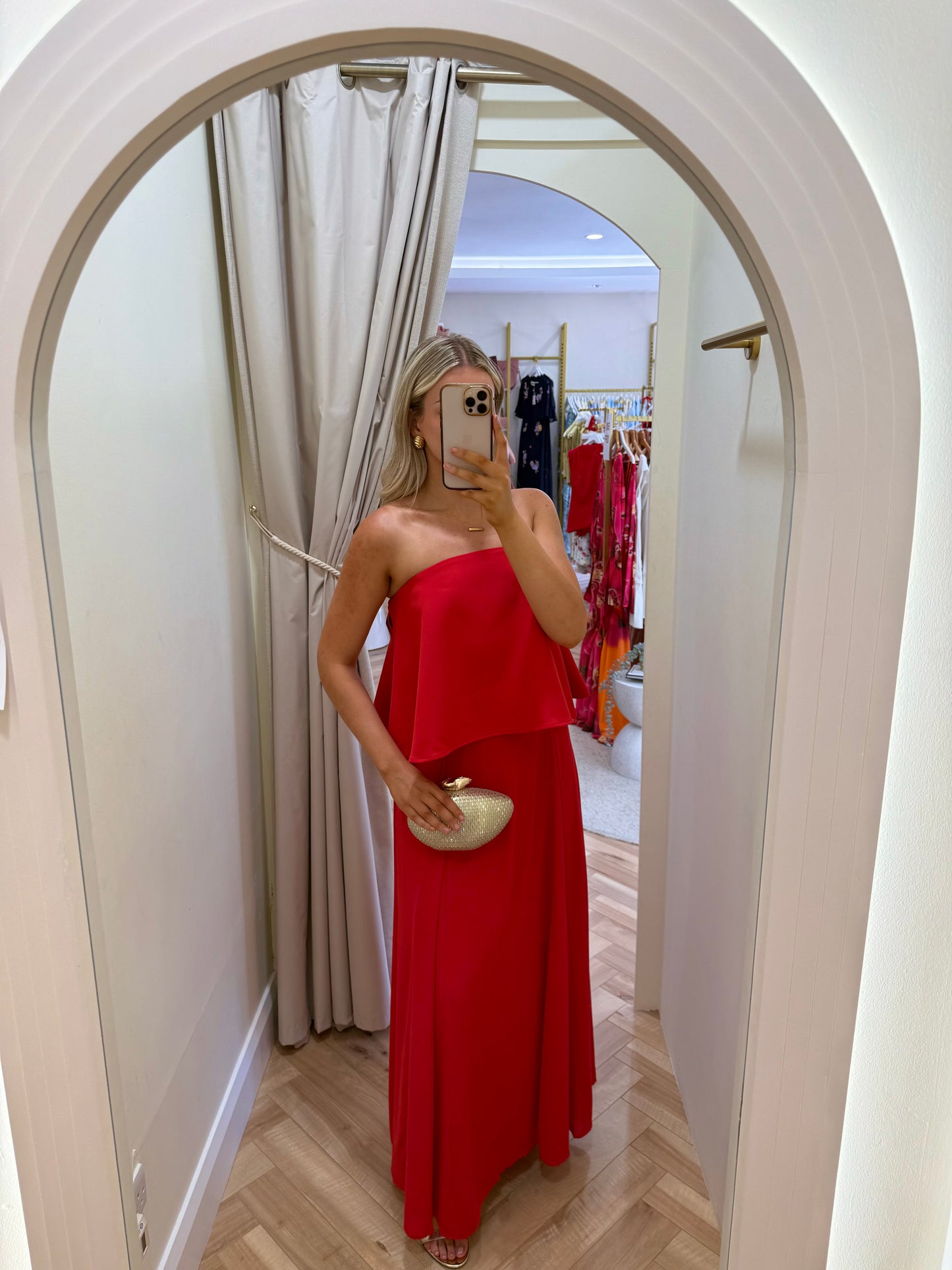 Liv Peplum Bandeau Maxi Dress
